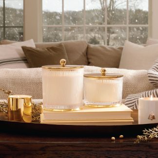 Frasier Fir? Gilded Frosted Wood Grain Candle