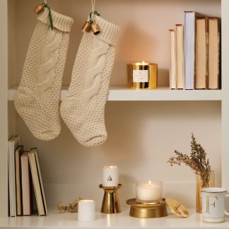 Frasier Fir? Large Frosted Wood Grain Candle