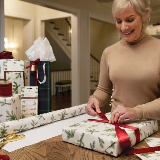 Frasier Fir® Fragranced Wrapping Paper. 2 pack