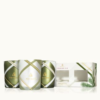 Frasier Fir? Frosted Plaid Votive Trio