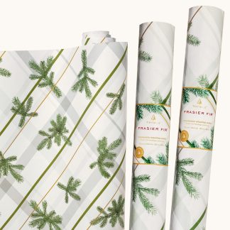 Frasier Fir® Frosted Plaid Wrapping Paper. 2 Pack